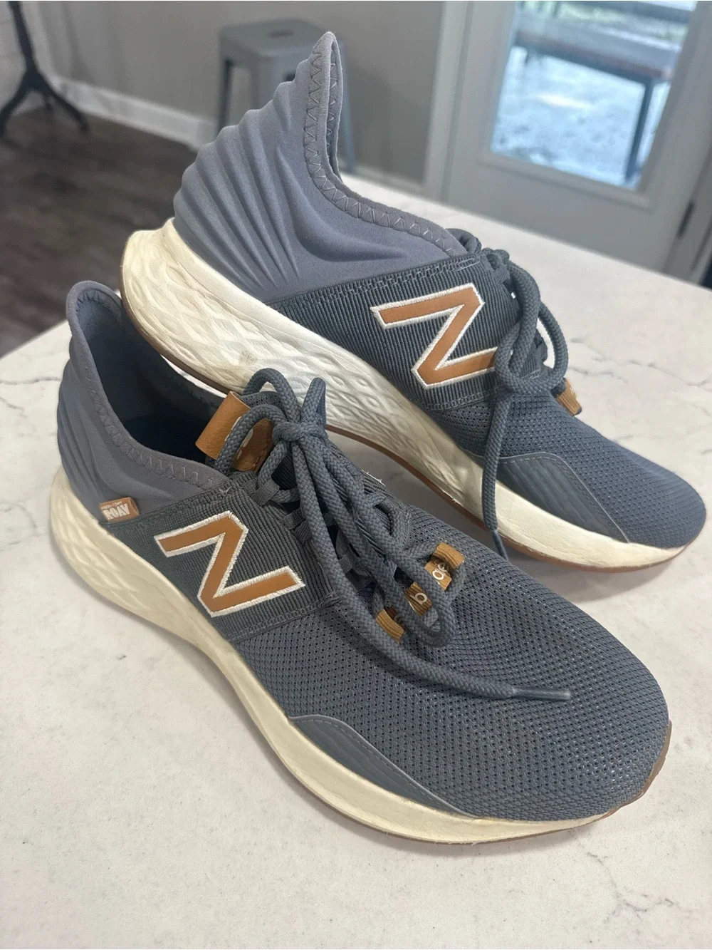 New Balance Fresh Foam Roav Backpack Lead Gray Mesh Lace Up Sneaker Mens Size 10